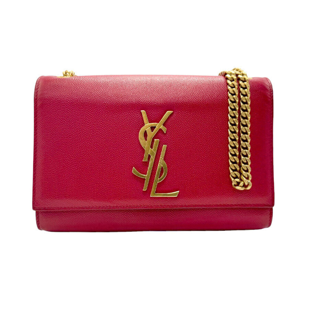 Saint Laurent shoulder bag leather red gold